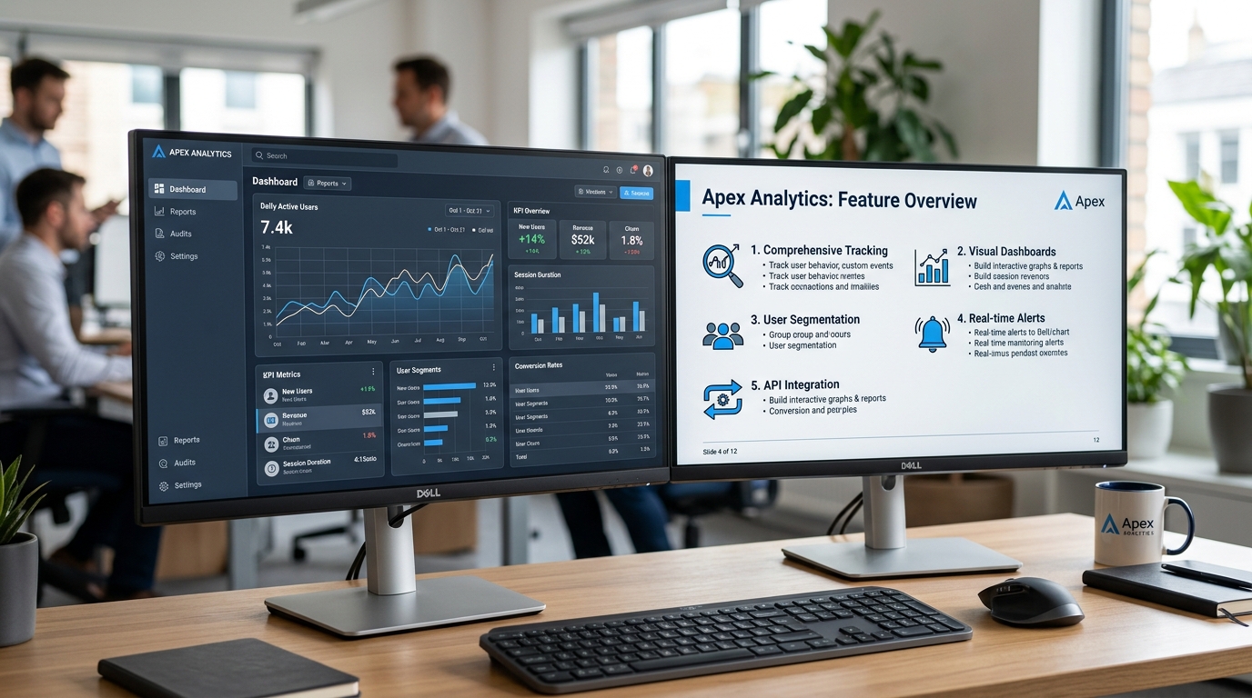 Software analytics dashboards on dual screens in a development studio