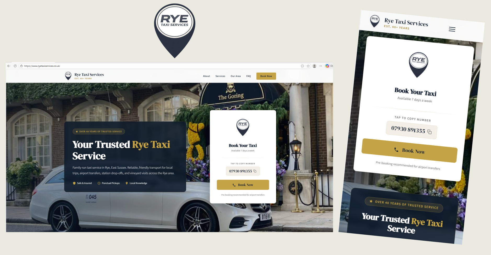 Rye Taxi Services - No-CMS High-Performance Website